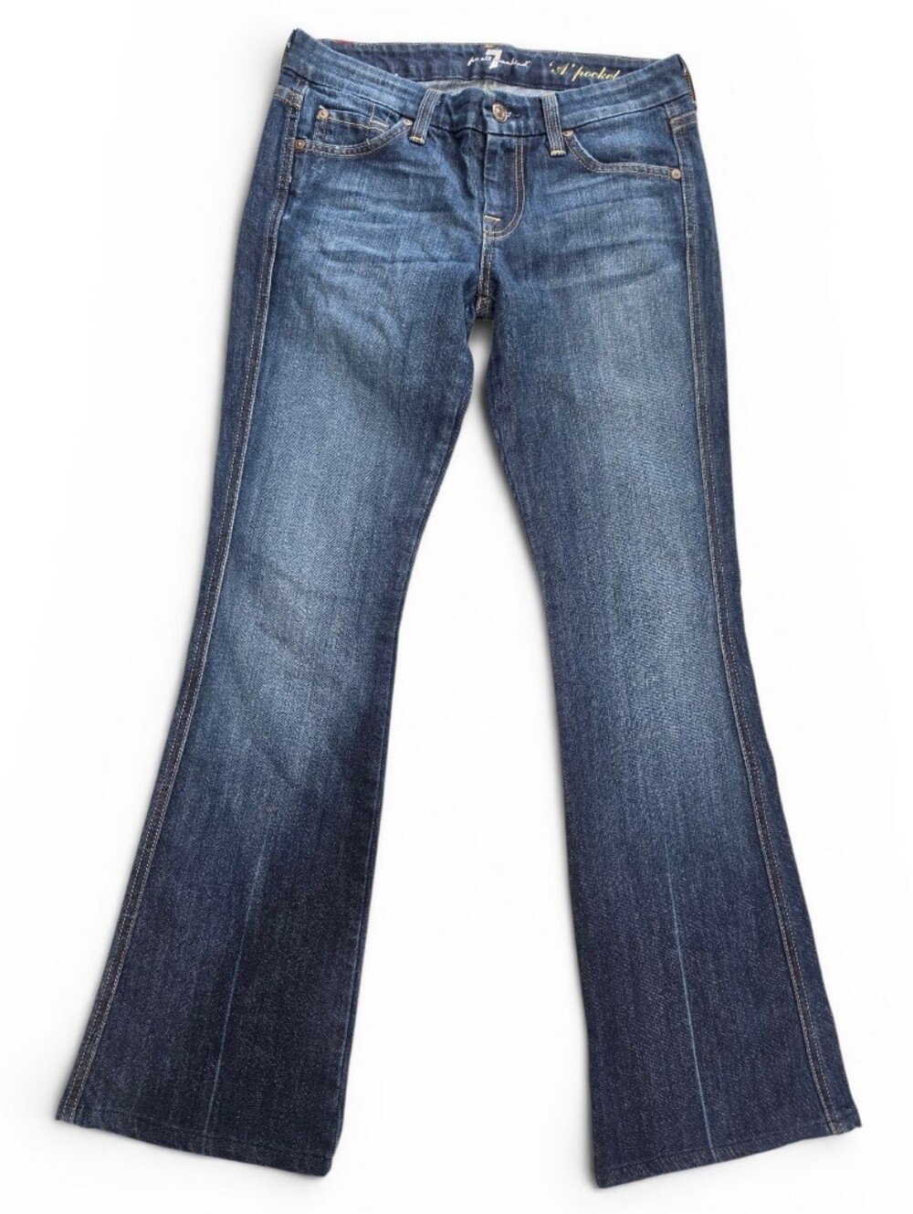 Woman Y2K Modern Dojo dark  wash 7 for all mankind jean size 26 like new. Flare